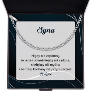 Naszyjnik dla Syna – Dedykacja – Łańcuszek Figaro